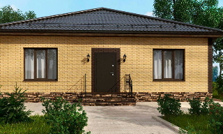 Проекты одноэтажных домов из кирпича | Строй-Рхв - Орехово-Зуево от 3555 рублей